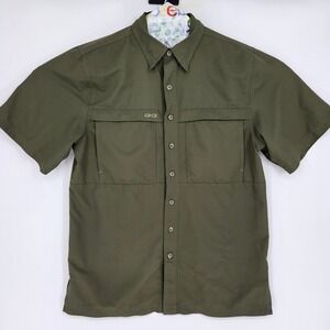 GameGuard 1023 Shirt Mens Medium Vented Button Up Fishing Short Sleeve Outdoor